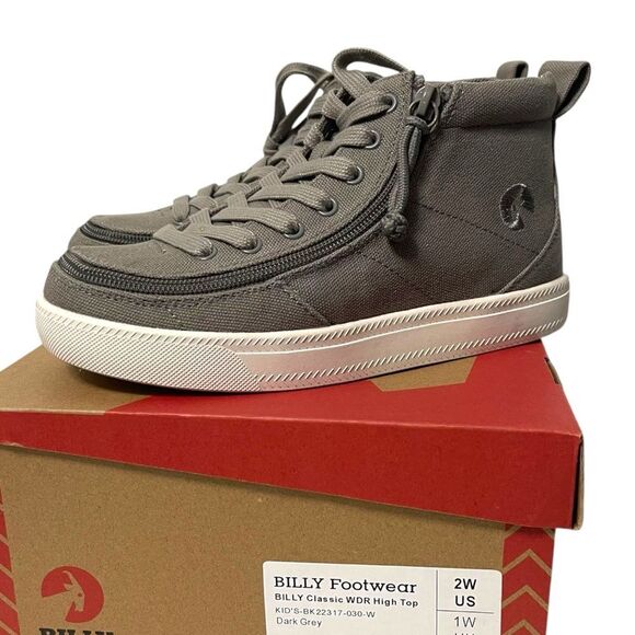 NWT BILLY Classic High Top Canvas Zip Sneakers 2 Wide - Picture 2 of 5